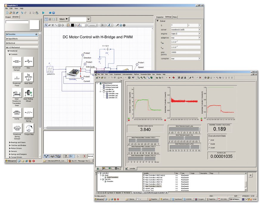 Maplesoft étend ses capacités de prototypage rapide avec la connexion à la carte contrôleur dSPACE DS1104 R&D